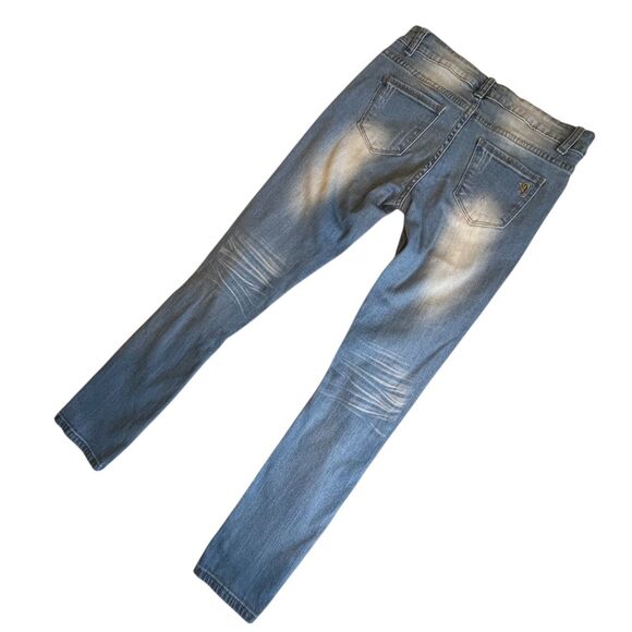 VIP Jeans Women 3 Distressed Destroyed Low Rise Skinny Stretch (W28 L27) - Picture 11 of 13